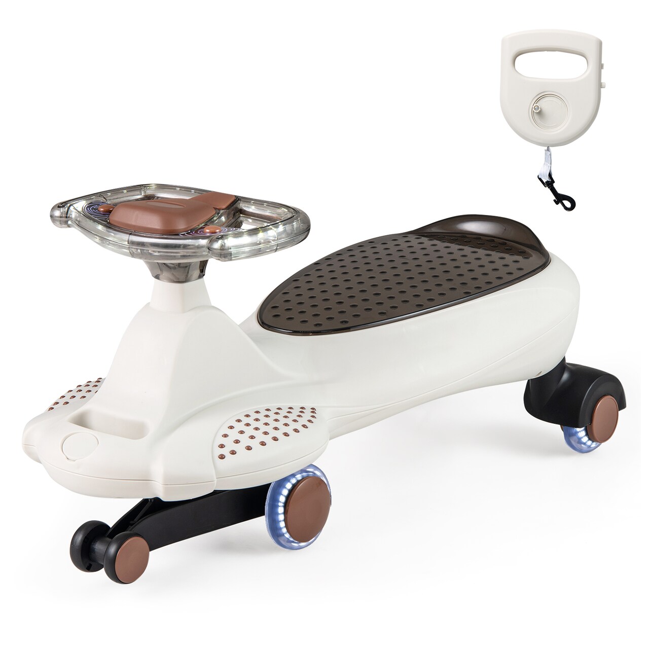 Plastic Wiggle Car with Hauling Rope, Ride-On Toy with Under-Seat Storage